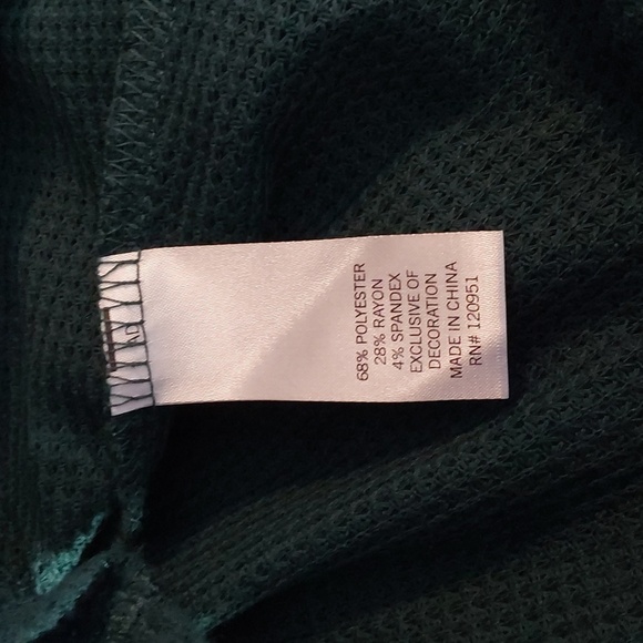 So- Womens Green Cozy Soft Button Tie Front Waffle Weave Top Sz.L - Picture 6 of 6